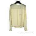 Pullover beige con scollo a O da donna